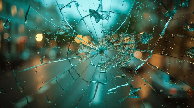 A broken safety glass in case of emergency action taken