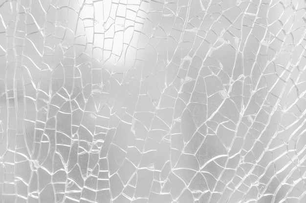 Broken safety glass, cracked glass.