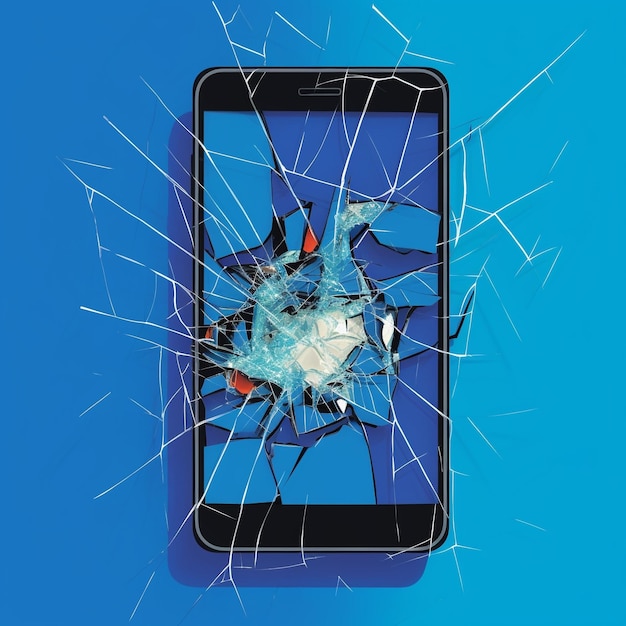 The broken smartphone screen