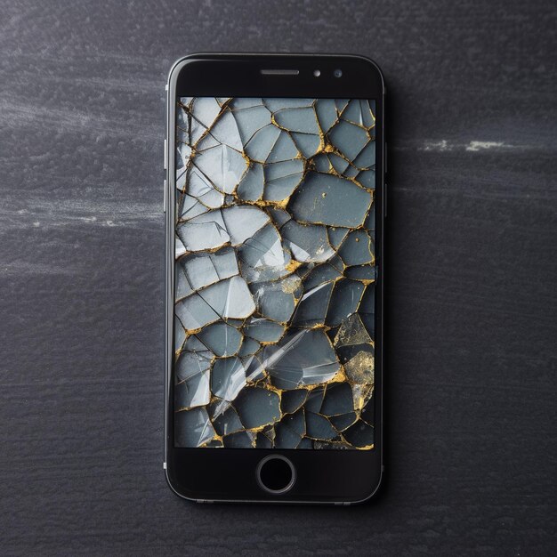 The broken smartphone screen