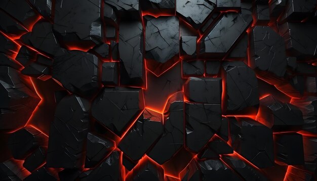 Broken texture wallpaper illuminated by an array of red lights