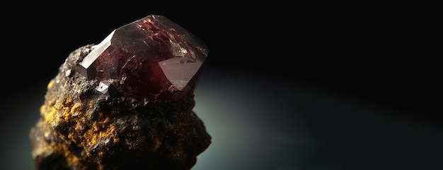 Brokenhillite is a rare precious natural stone on a black background AI generated Header banner mockup with space