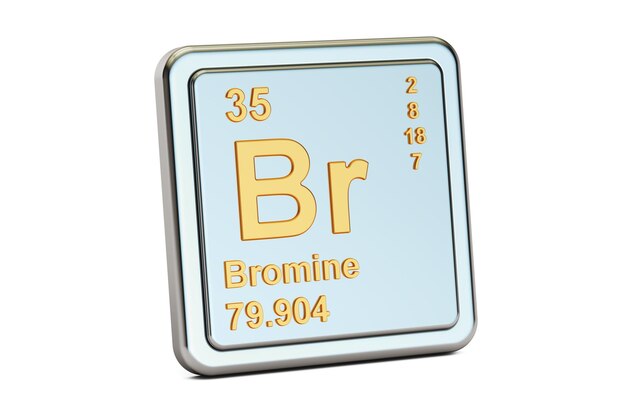 Photo bromine br chemical element sign 3d rendering