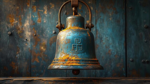 Bronze bell on a rock