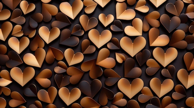 Bronze Color Hearts as a background
