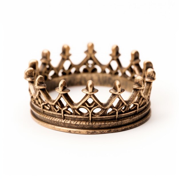 Bronze Crown Inspired Ring On White Background Product Picture