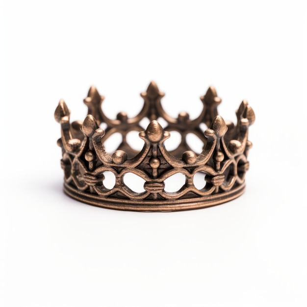 Bronze Crown Ring Inspired By Royalty On White Background Photography