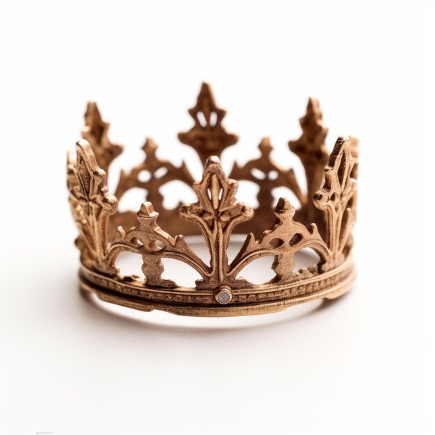 Bronze Crowninspired Ring On White Background Product Picture