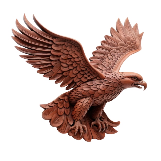 Bronze eagle statue with the right wing extended.