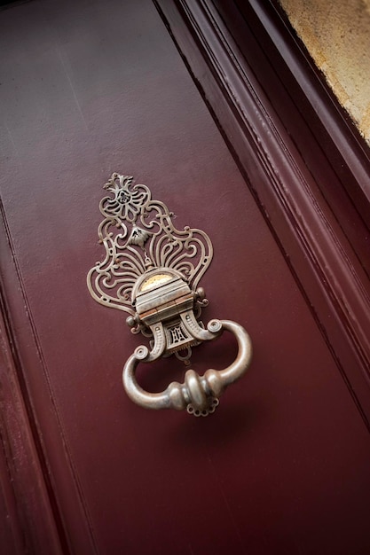 Bronze knocker on a door