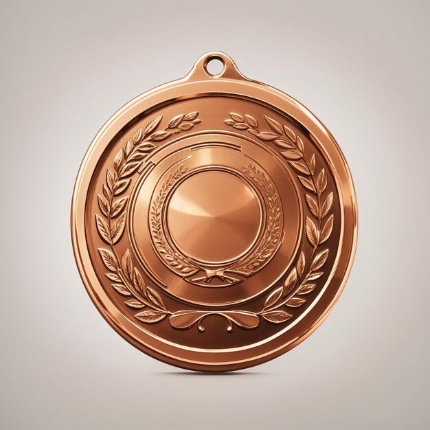 Photo bronze medal illustration isolated on white background