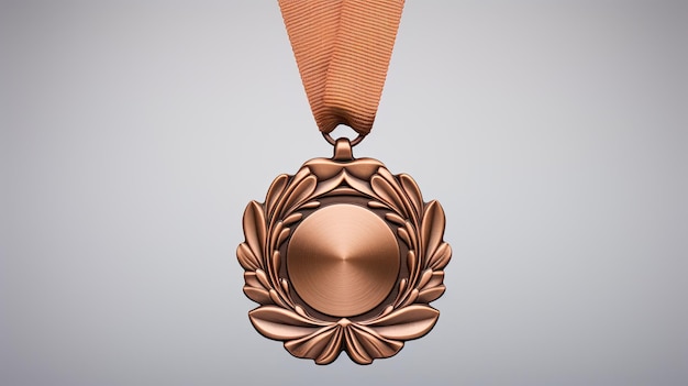 Foto medaglia di bronzo e rosetta di nastro