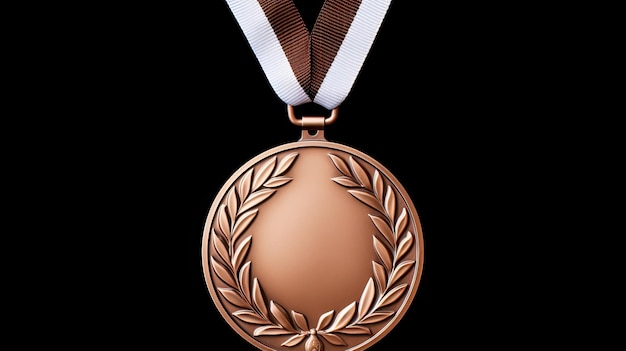 Foto medaglia di bronzo e nastro bianco