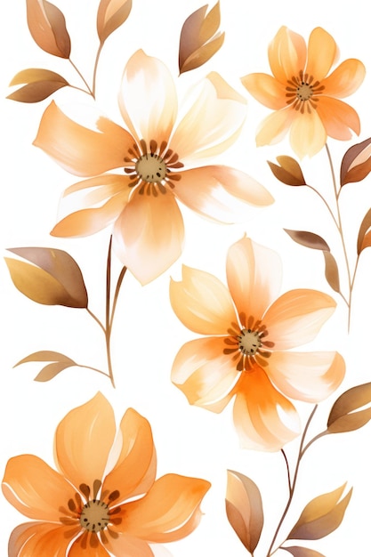 Bronze several pattern flower sketch illust abstract watercolor flat design white background ar 23 Job ID 49083b4915ae43549c4c13e50e921d0f