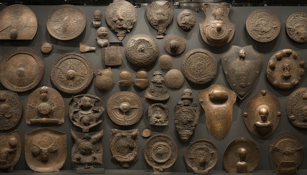 Photo bronze shields at national museum of denmark copenhagen