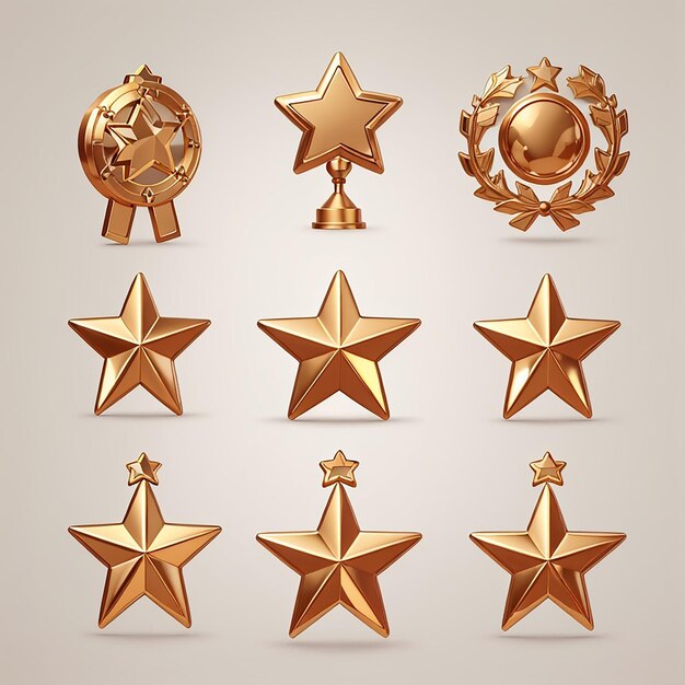 Photo bronze star vector icon illustration star icon concept white isolated flat cartoon style suitable for web landing page banner sticker background