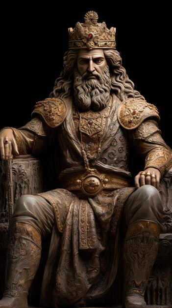 Photo a bronze statue of a king