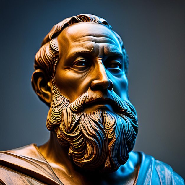 Bronze statue of a philosopher