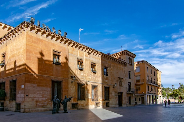 Bronze statues in front of the Basilica of Santa Maria of Elche Alicante