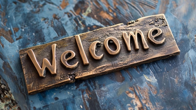 Bronze Welcome concept creative horizontal art poster