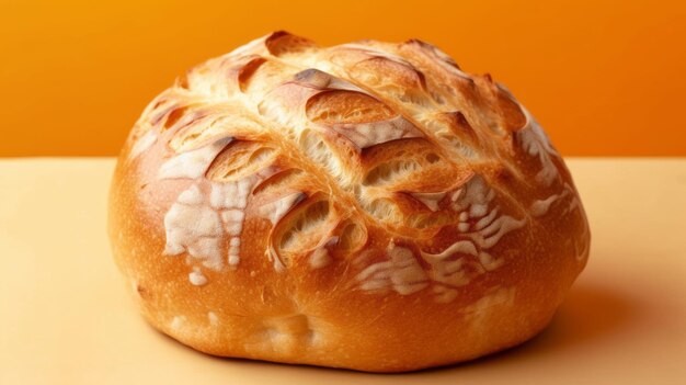 Brood Geroosterd mooi smakelijk brood geïsoleerd op een oranje achtergrond