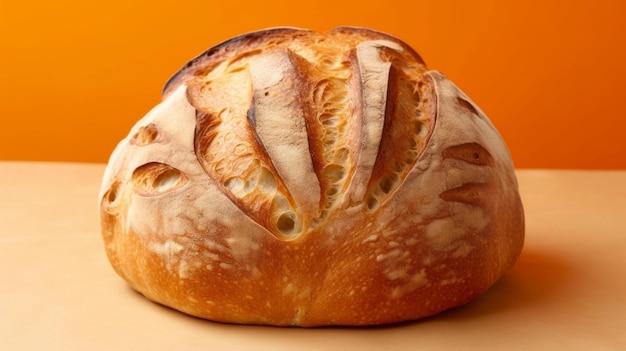 Brood Geroosterd mooi smakelijk brood geïsoleerd op een oranje achtergrond