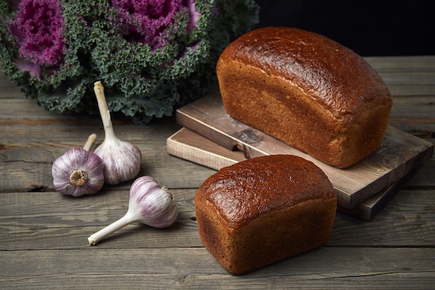 Foto brood op een houten bord