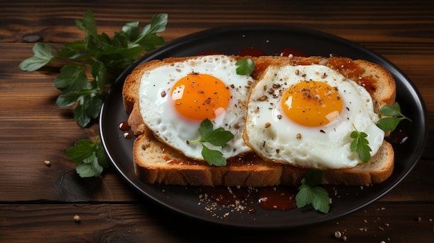 Brood toast ei sandwich dessert AI gegenereerd