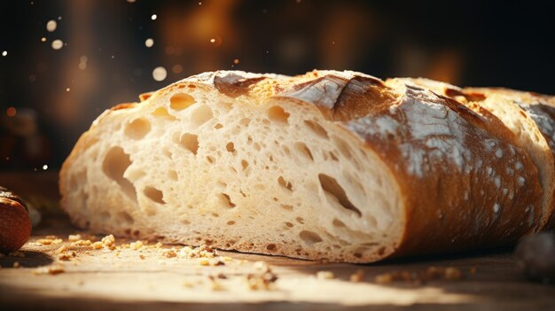 Brood van fris gebakken en gesneden meel AI Gegenereerde inhoud