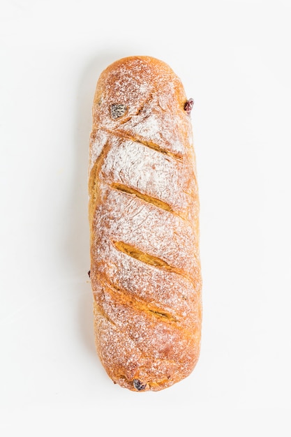 Brood weergave van bovenaf op een witte achtergrond