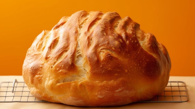 Broodbrood gebakken prachtig smakelijk brood geïsoleerd op gele achtergrond