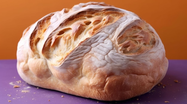 Broodbrood gebakken prachtig smakelijk brood geïsoleerd op gele achtergrond