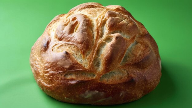 Broodbrood gebakken prachtig smakelijk brood geïsoleerd op groene achtergrond