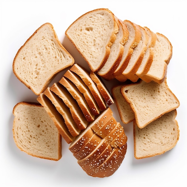 Broodplakken op witte achtergrond