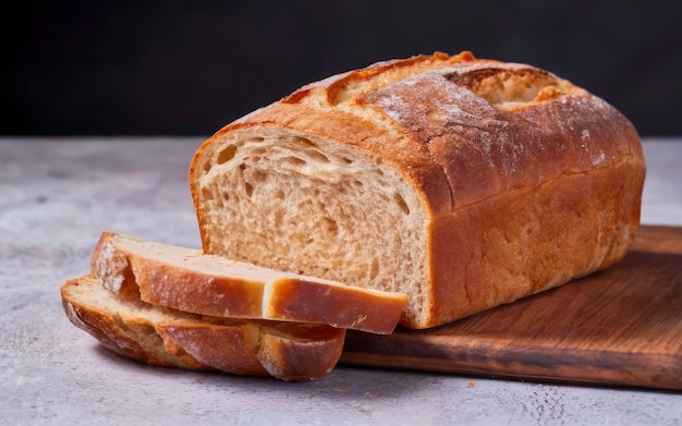 Broodsnijden en een heerlijk stukje zuurdeegbrood op een geïsoleerde witte achtergrond