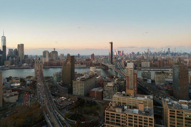 Photo brooklyn downtown buildings of brooklyn in new york skyline of nyc manhattan skyline brooklyn bridge