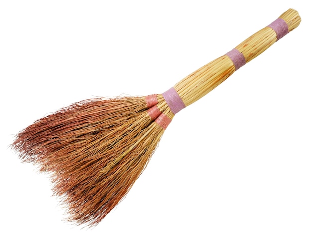 Broom for cleaning on a white background Isolated