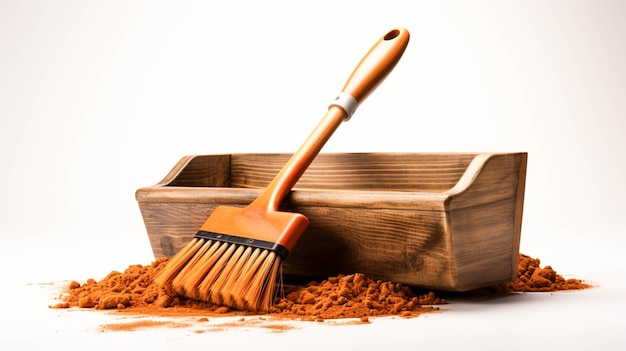 Broom on white background