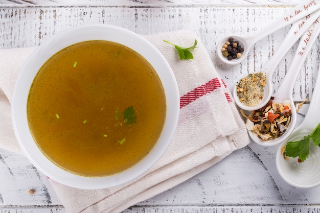 Broth soup made from beef