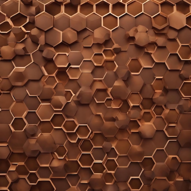 Brown abstract background with hexagon pattern can be used as background