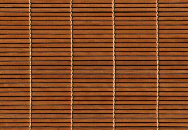 Brown Asian bamboo mat texture Horizontal background