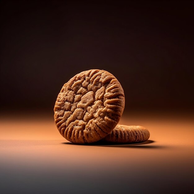 A brown background with a sugar cookie on it