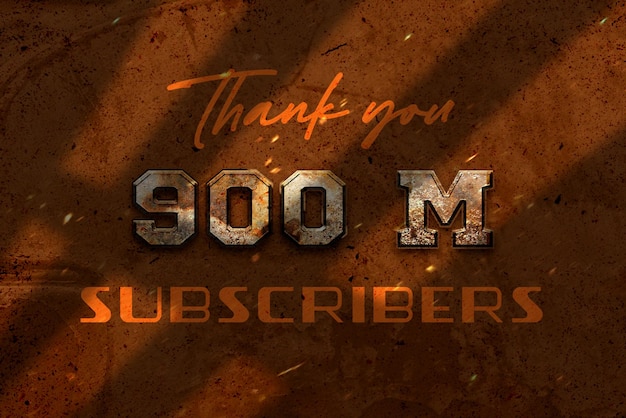 Photo a brown background with the words 900 million subscribers on it