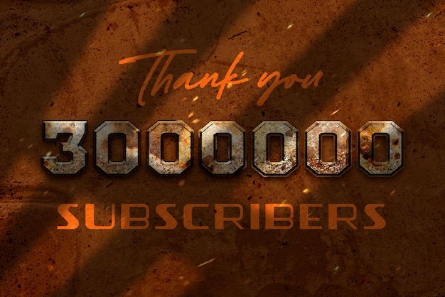 Photo a brown background with the words thank you for 3000000 subscribers