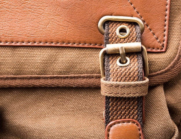 Brown backpack buckle