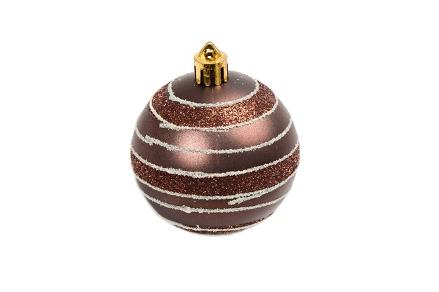 Brown ball of christmas on a over white background