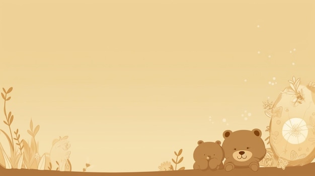 A brown bear and a bear are sitting in a row.