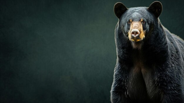 Brown bear on a black background