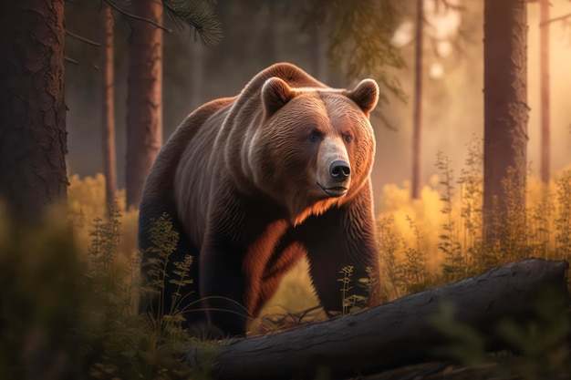 Brown bear in the forest