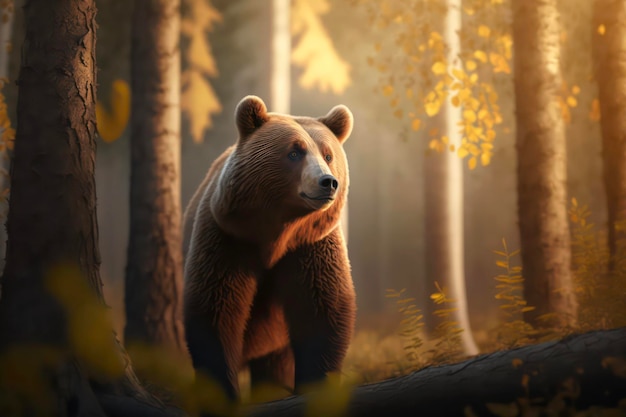 Brown bear in the forest